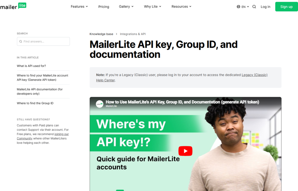 MailerLite API integration tools
