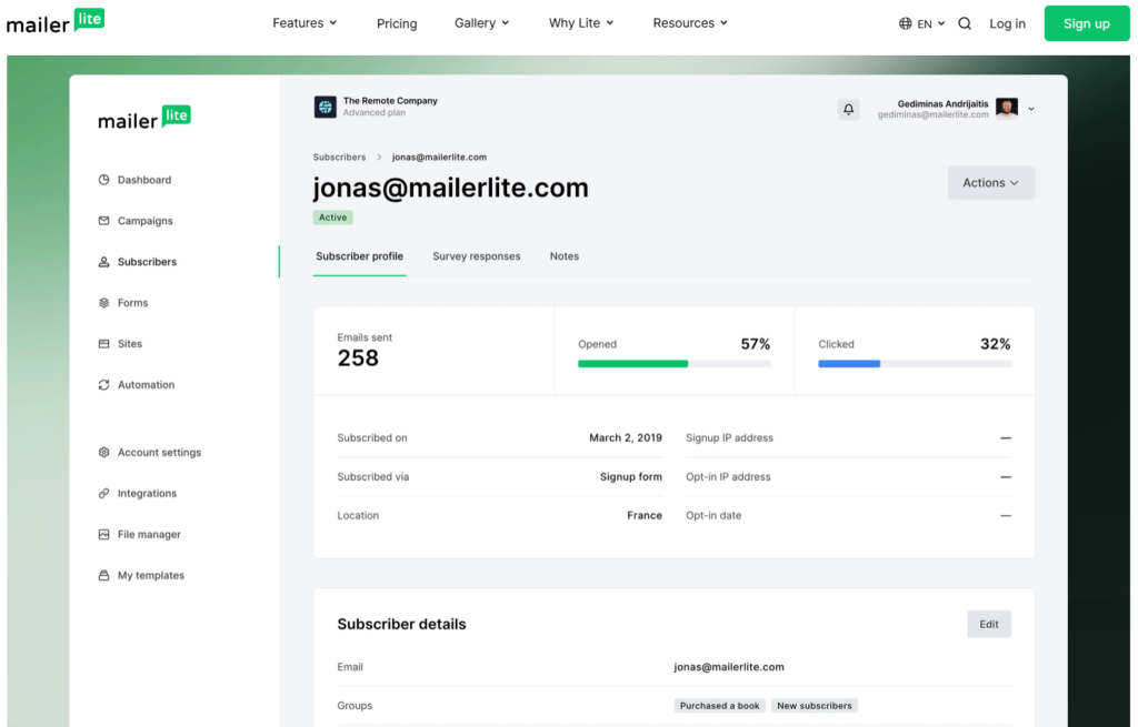 MailerLite list management tools