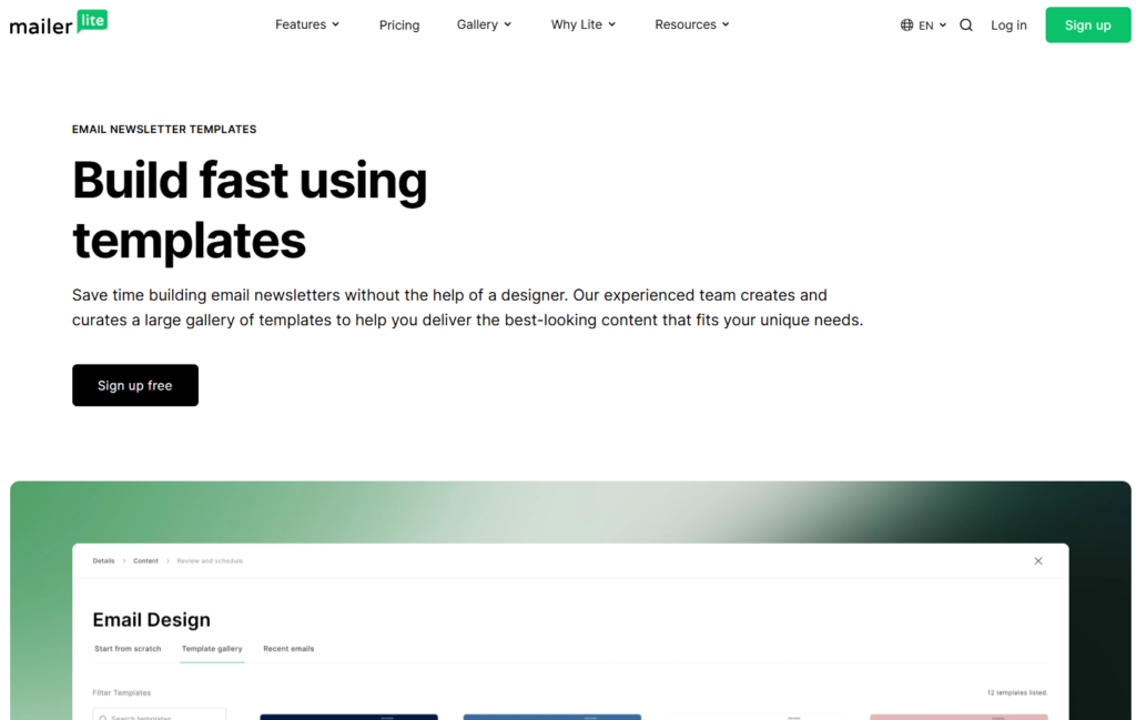 Creating an email campaign in MailerLite
