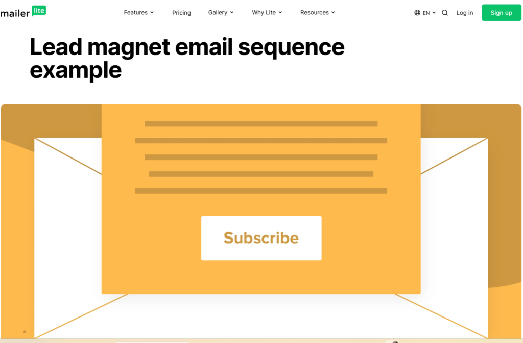  MailerLite lead magnet example