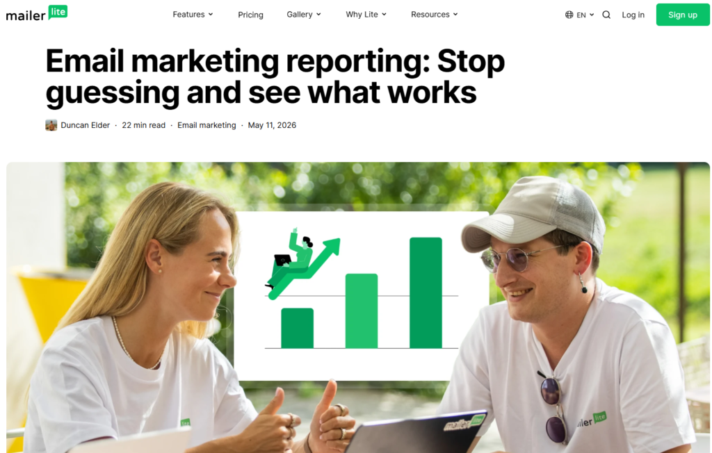 MailerLite email campaign reporting and analytics