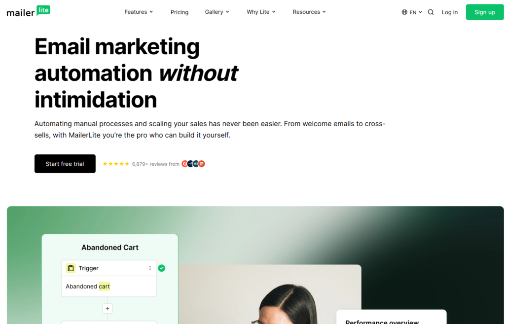 MailerLite automation workflow builder