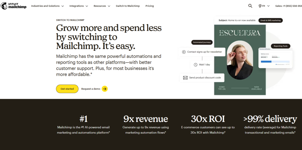 Mailchimp campaign builder.