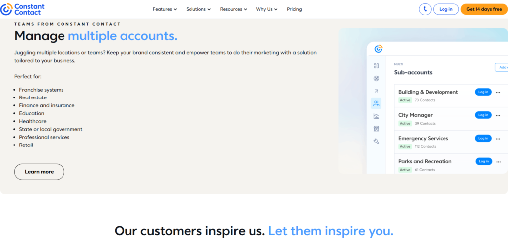 Constant Contact email editor.