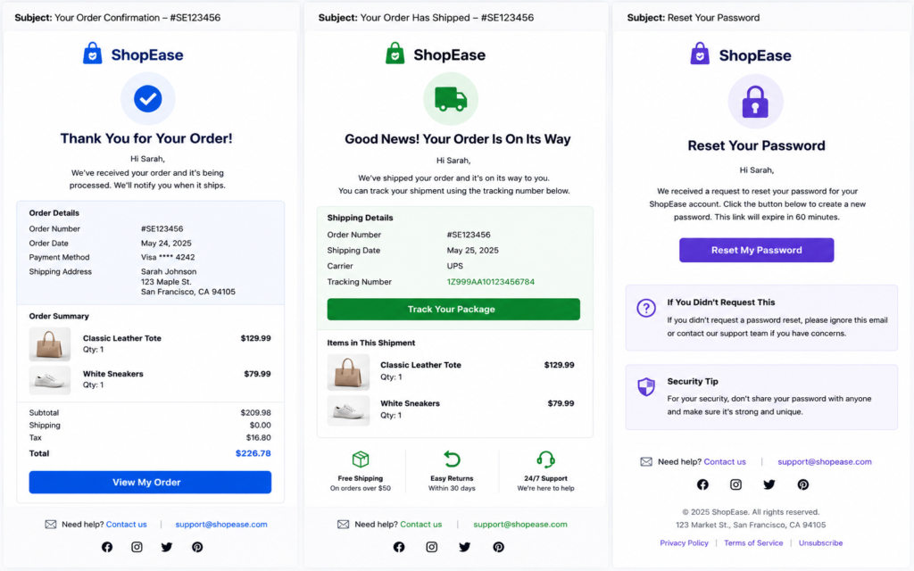 Transactional emails